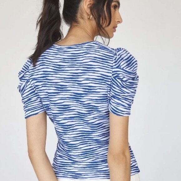 Anthropologie Maeve Puff Sleeve Cutout Top - Picture 3 of 10